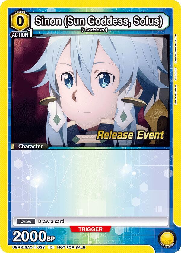 Sinon (Sun Goddess, Solus) UEPR/SAO-1-023 card from UE07BT: Sword Art Online Release Event Cards