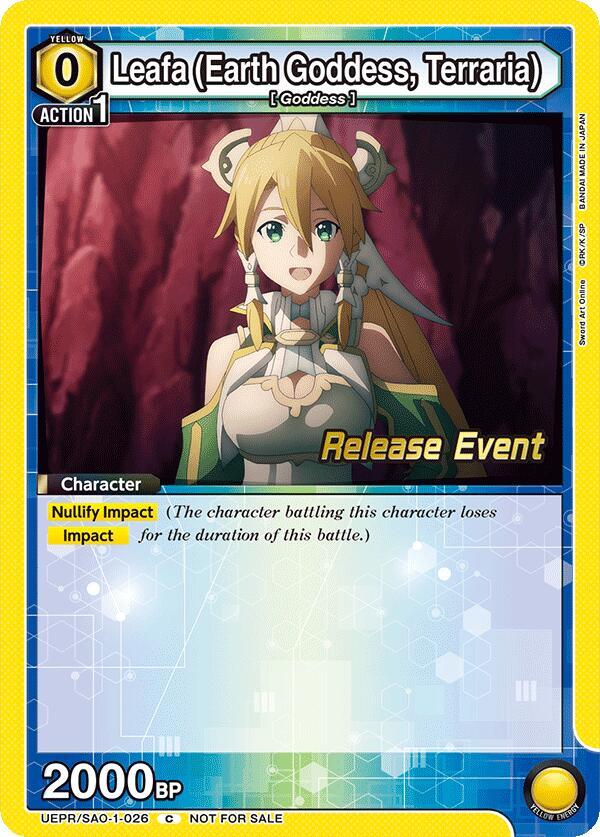 Leafa (Earth Goddess, Terraria) UEPR/SAO-1-026 card from UE07BT: Sword Art Online Release Event Cards