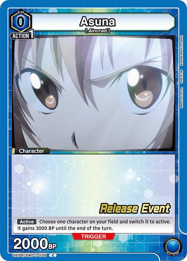 Asuna UEPR/SAO-1-035 card from UE07BT: Sword Art Online Release Event Cards