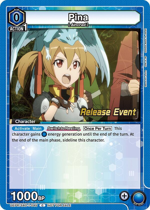 Pina UEPR/SAO-1-045 card from UE07BT: Sword Art Online Release Event Cards