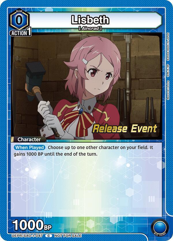 Lisbeth UEPR/SAO-1-047 card from UE07BT: Sword Art Online Release Event Cards