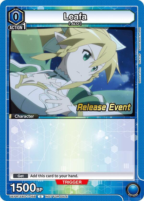 Leafa UEPR/SAO-1-058 card from UE07BT: Sword Art Online Release Event Cards