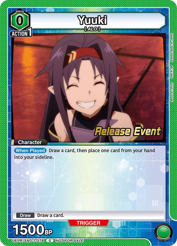 Yuuki UEPR/SAO-1-078 card from UE07BT: Sword Art Online Release Event Cards
