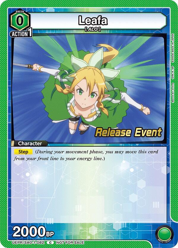 Leafa UEPR/SAO-1-082 card from UE07BT: Sword Art Online Release Event Cards