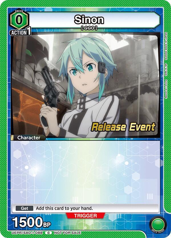 Sinon UEPR/SAO-1-088 card from UE07BT: Sword Art Online Release Event Cards