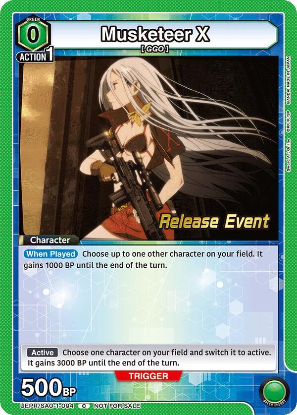 Musketeer X UEPR/SAO-1-094 card from UE07BT: Sword Art Online Release Event Cards