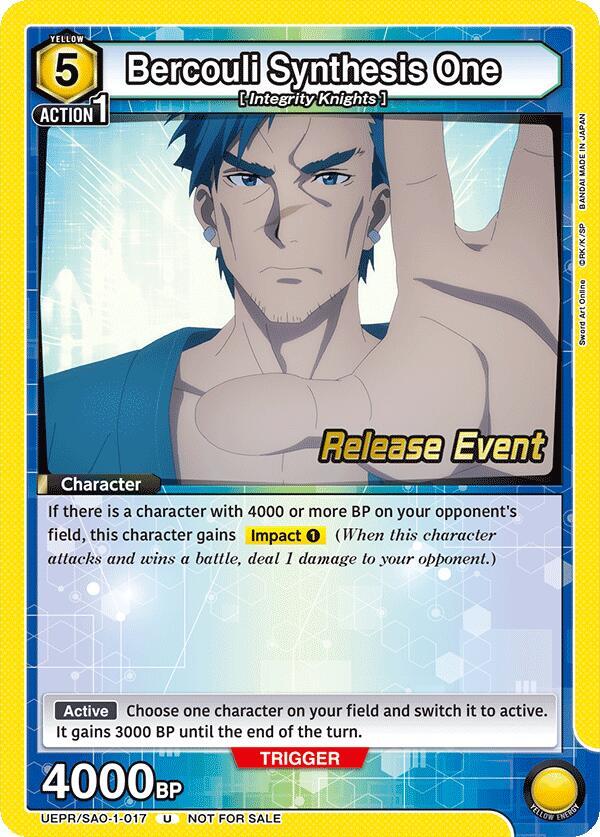 Bercouli Synthesis One UEPR/SAO-1-017 card from UE07BT: Sword Art Online Release Event Cards