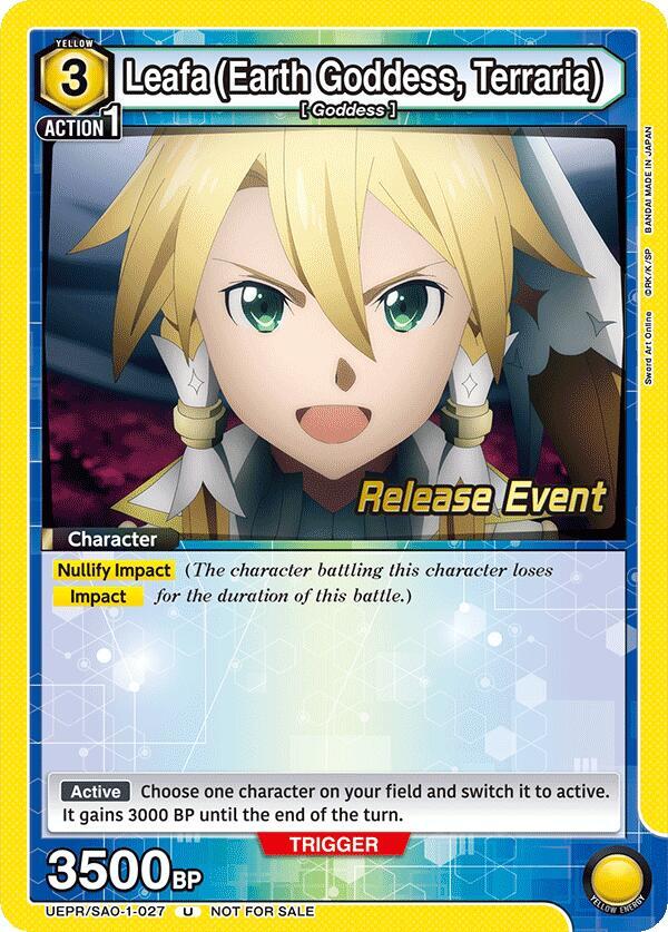 Leafa (Earth Goddess, Terraria) UEPR/SAO-1-027 card from UE07BT: Sword Art Online Release Event Cards