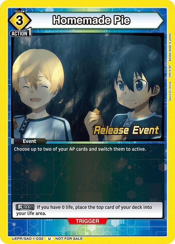 Homemade Pie UEPR/SAO-1-032 card from UE07BT: Sword Art Online Release Event Cards