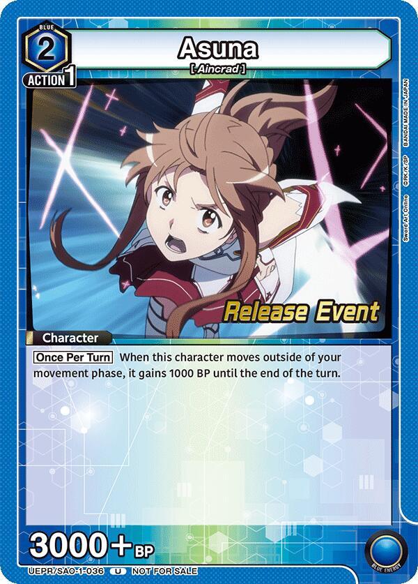 Asuna UEPR/SAO-1-036 card from UE07BT: Sword Art Online Release Event Cards