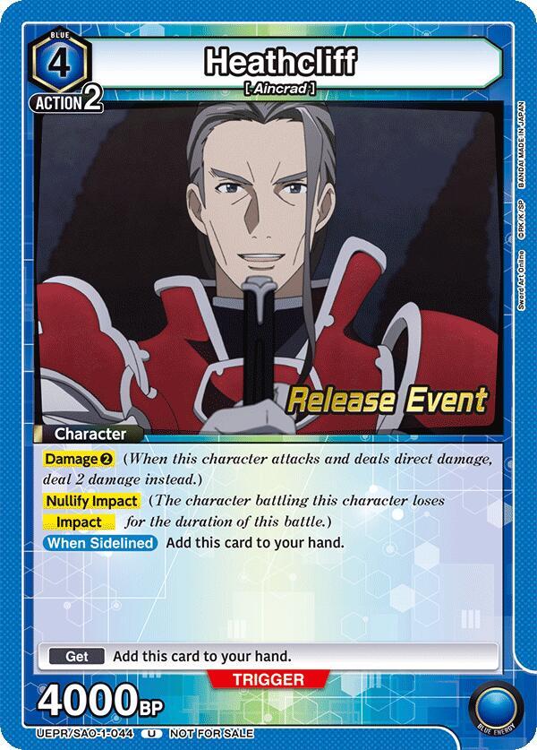 Heathcliff UEPR/SAO-1-044 card from UE07BT: Sword Art Online Release Event Cards