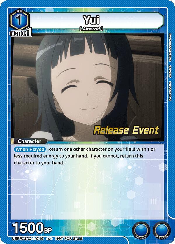 Yui UEPR/SAO-1-046 card from UE07BT: Sword Art Online Release Event Cards