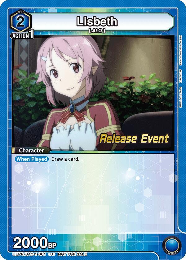 Lisbeth UEPR/SAO-1-061 card from UE07BT: Sword Art Online Release Event Cards