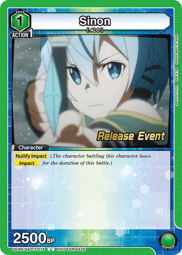 Sinon UEPR/SAO-1-074 card from UE07BT: Sword Art Online Release Event Cards