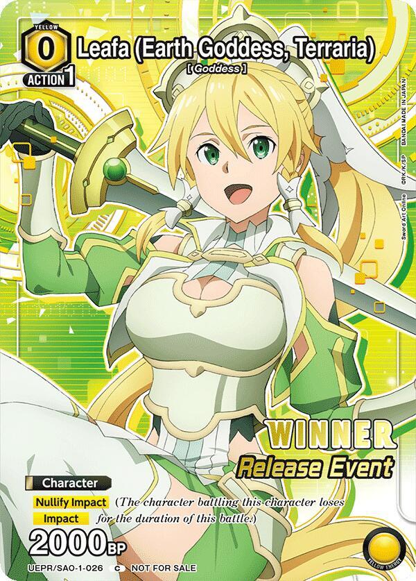 Leafa (Earth Goddess, Terraria) (Release Event Winner) UE07BT/SAO-1-026 card from UE07BT: Sword Art Online Release Event Cards