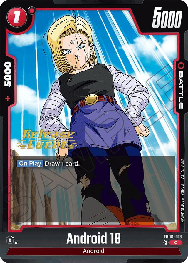Android 18 FB06-013 card from Rivals Clash Release Event Cards