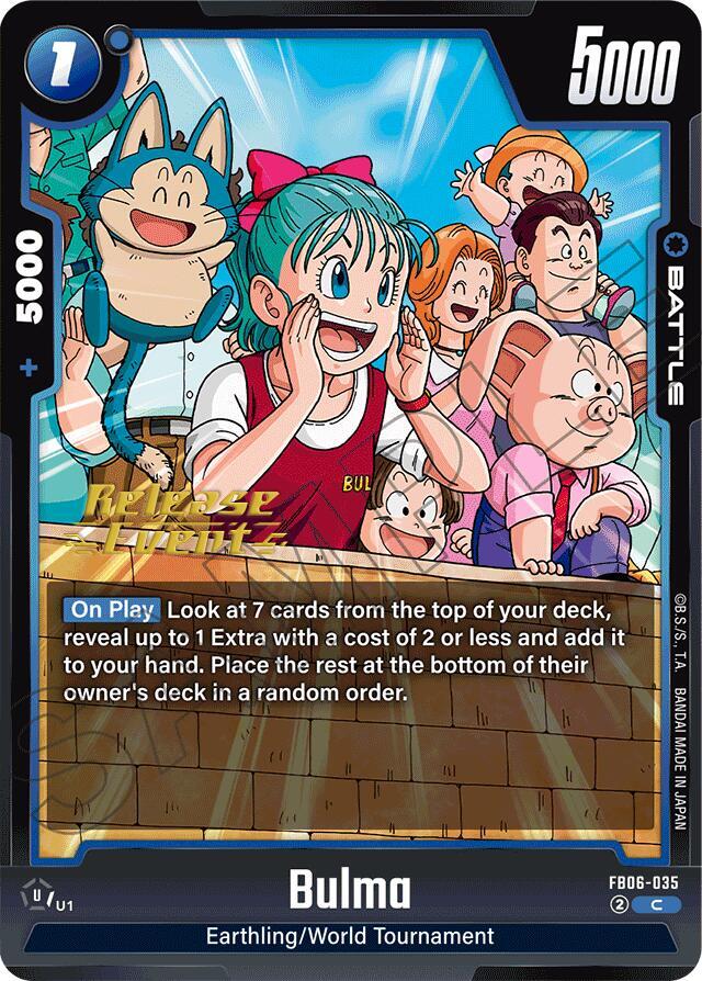 Bulma FB06-035 card from Rivals Clash Release Event Cards
