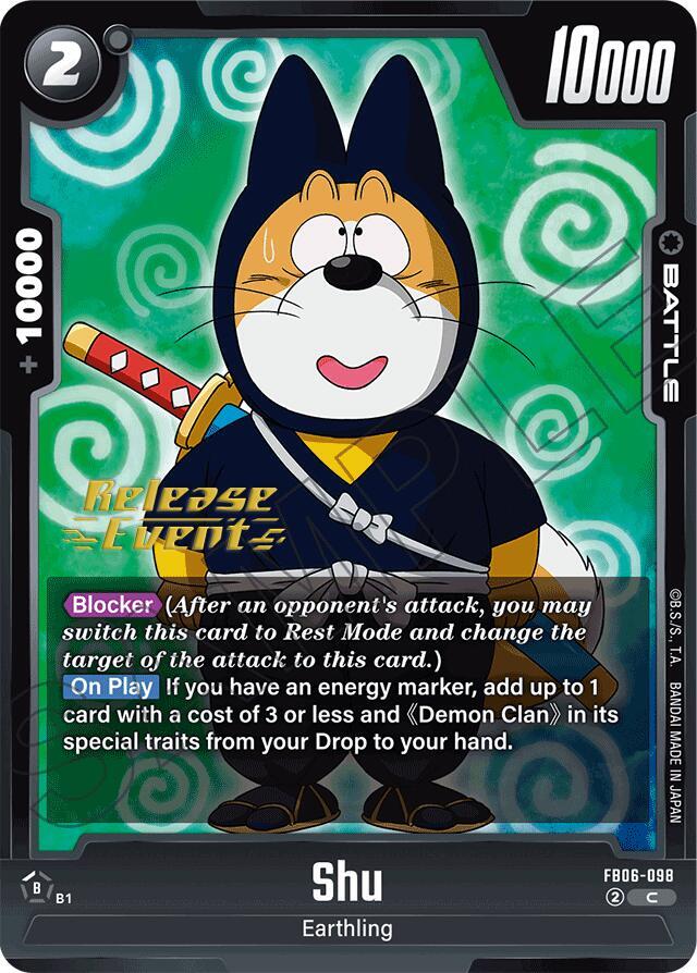 Shu FB06-098 card from Rivals Clash Release Event Cards