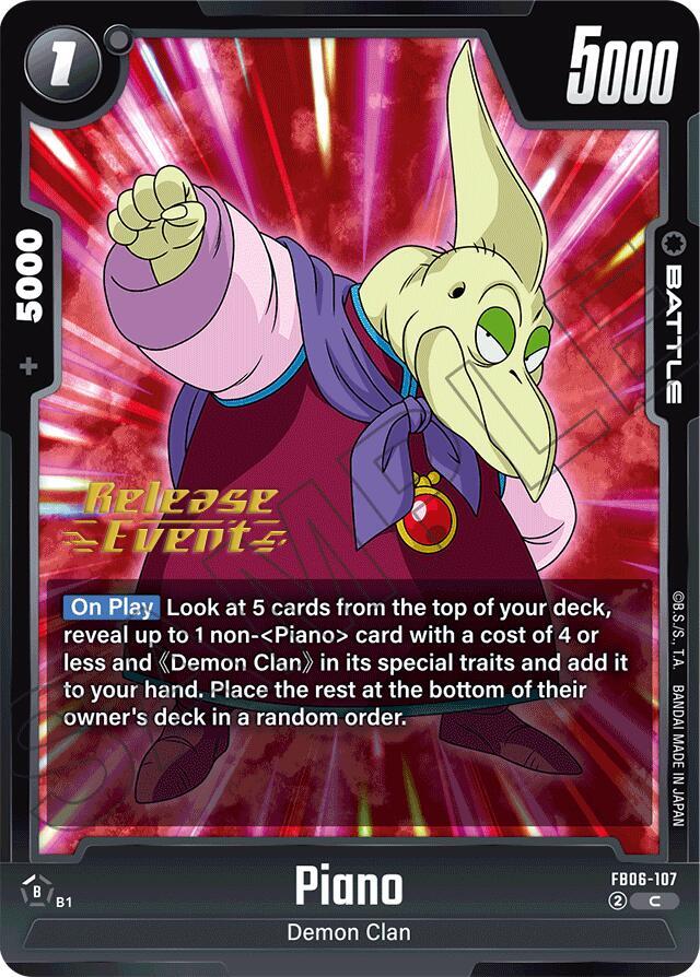 Piano FB06-107 card from Rivals Clash Release Event Cards