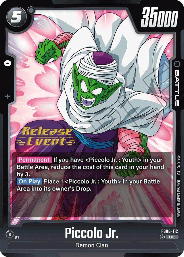 Piccolo Jr. FB06-112 card from Rivals Clash Release Event Cards
