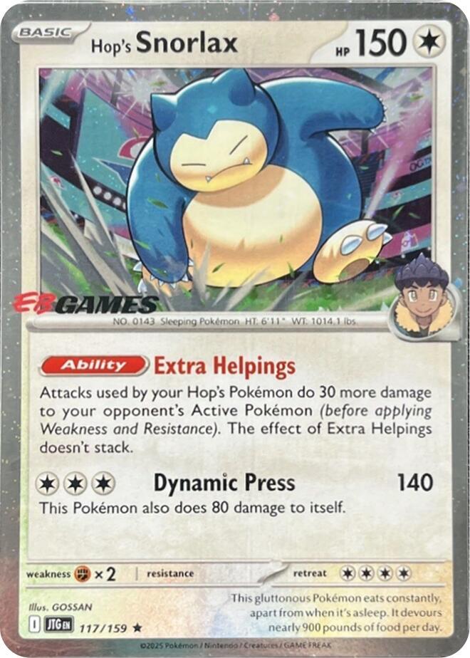 Hop's Snorlax (EB Games) (Cosmos Holo) 117/159 card from Miscellaneous Cards & Products