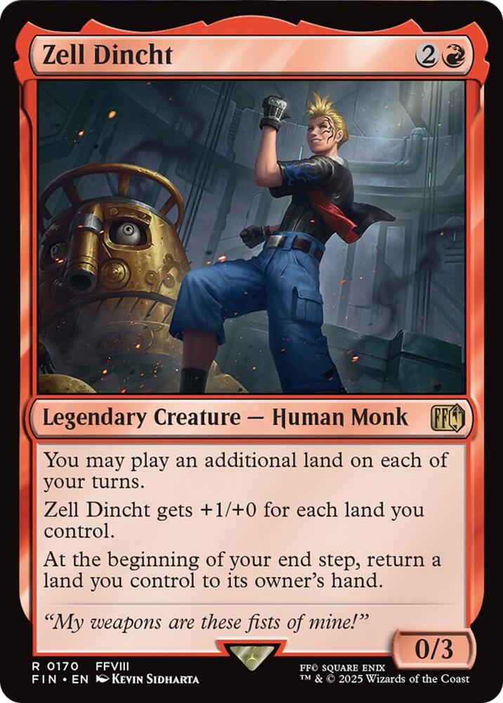 Zell Dincht 170 card from FINAL FANTASY
