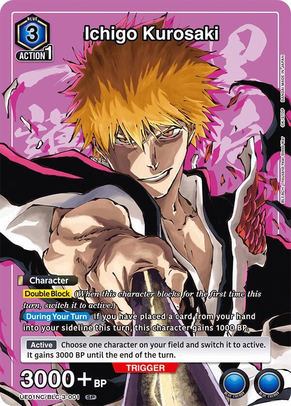 Ichigo Kurosaki UE01NC/BLC-3-001 card from UE01NC: New Card Selection: BLEACH: Thousand-Year Blood War