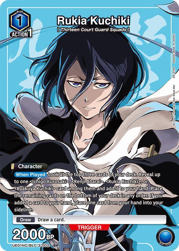Rukia Kuchiki UE01NC/BLC-3-002 card from UE01NC: New Card Selection: BLEACH: Thousand-Year Blood War