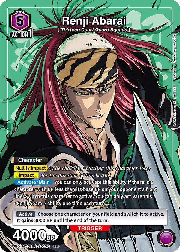 Renji Abarai UE01NC/BLC-3-005 card from UE01NC: New Card Selection: BLEACH: Thousand-Year Blood War