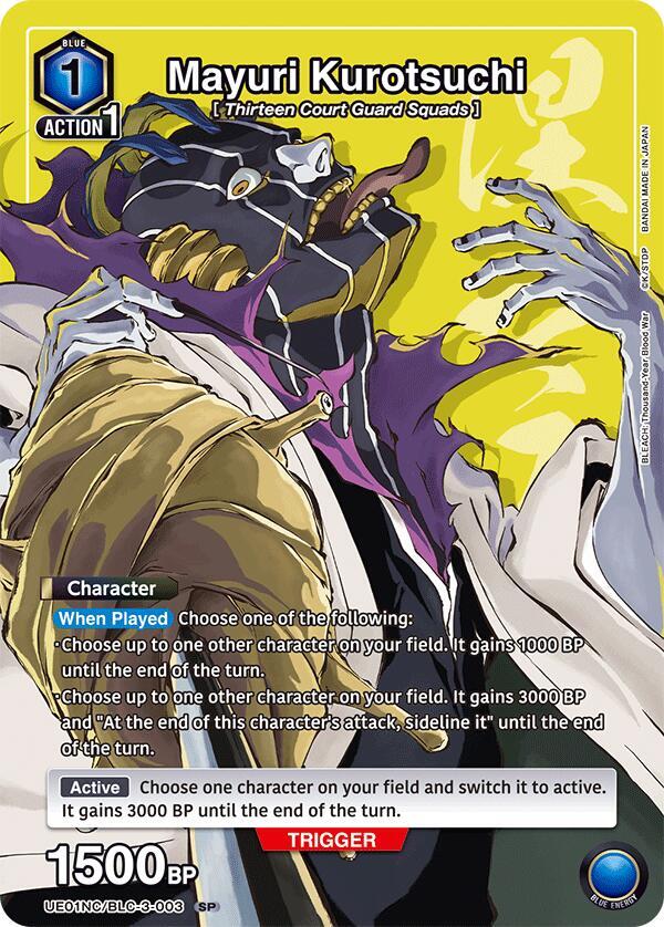 Mayuri Kurotsuchi UE01NC/BLC-3-003 card from UE01NC: New Card Selection: BLEACH: Thousand-Year Blood War