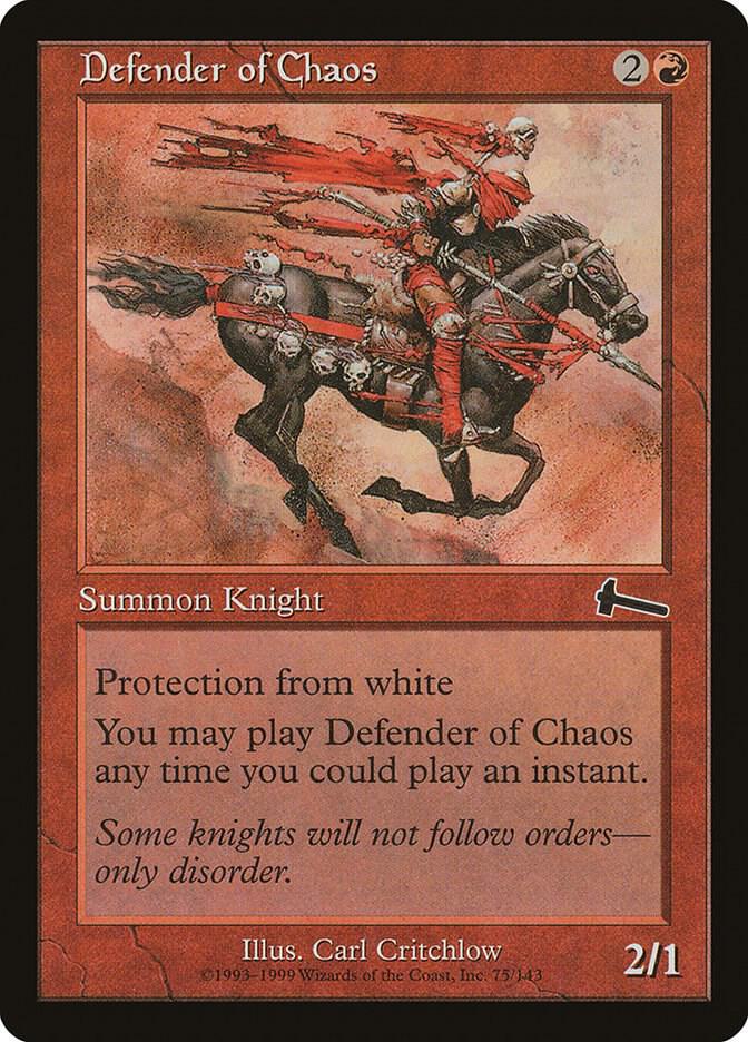 Defender of Chaos 75 card from Urza's Legacy