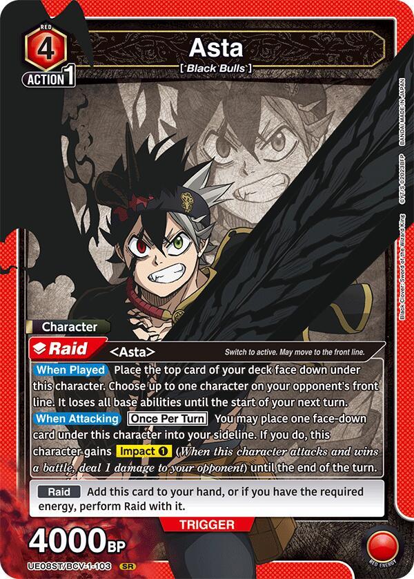 Asta UE08ST/BCV-1-103 card from UE08ST: Black Clover Starter Deck