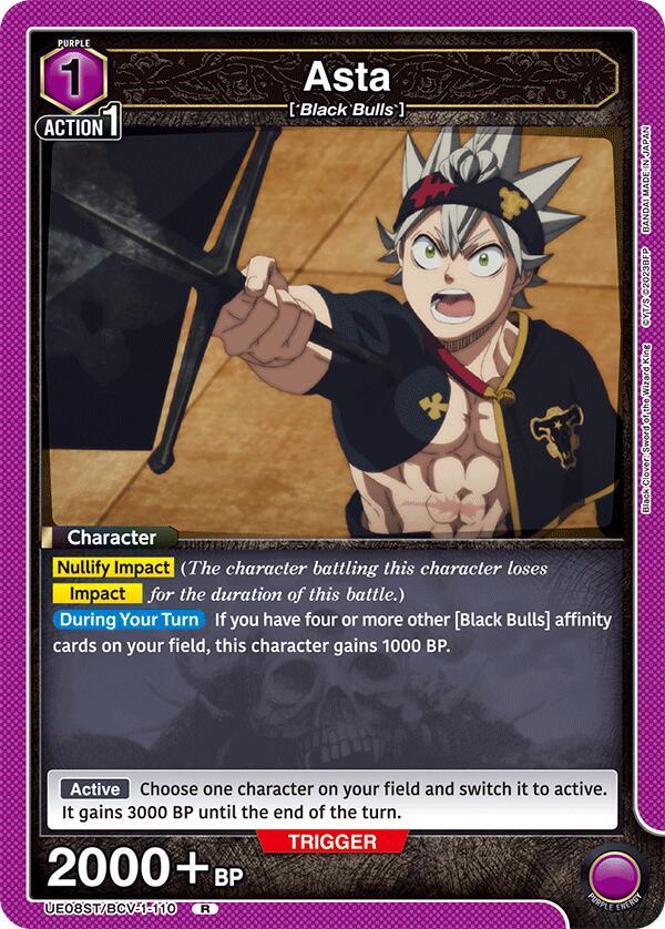 Asta UE08ST/BCV-1-110 card from UE08ST: Black Clover Starter Deck