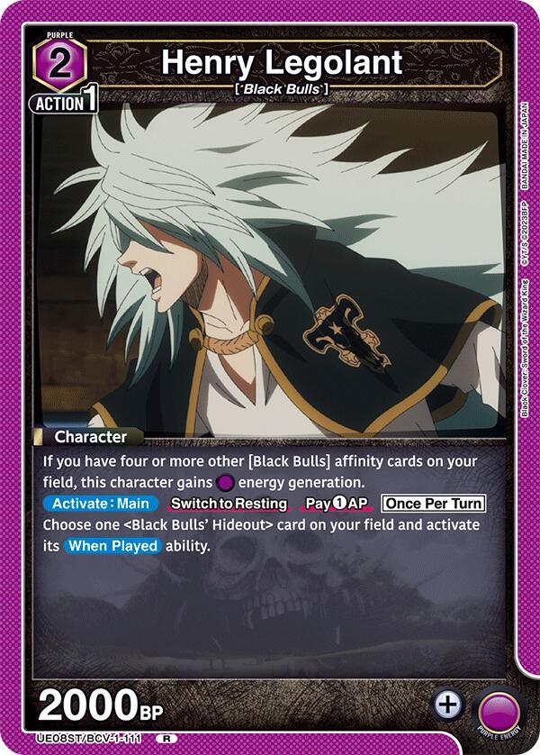 Henry Legolant UE08ST/BCV-1-111 card from UE08ST: Black Clover Starter Deck