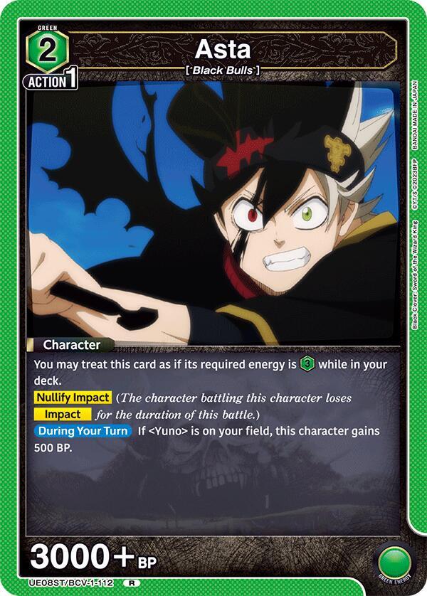 Asta UE08ST/BCV-1-112 card from UE08ST: Black Clover Starter Deck