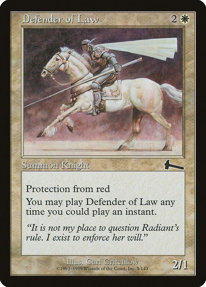 Defender of Law 5 card from Urza's Legacy