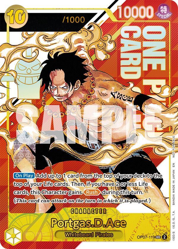 Portgas.D.Ace (Serial Numbered) OP07-119 card from One Piece Promotion Cards