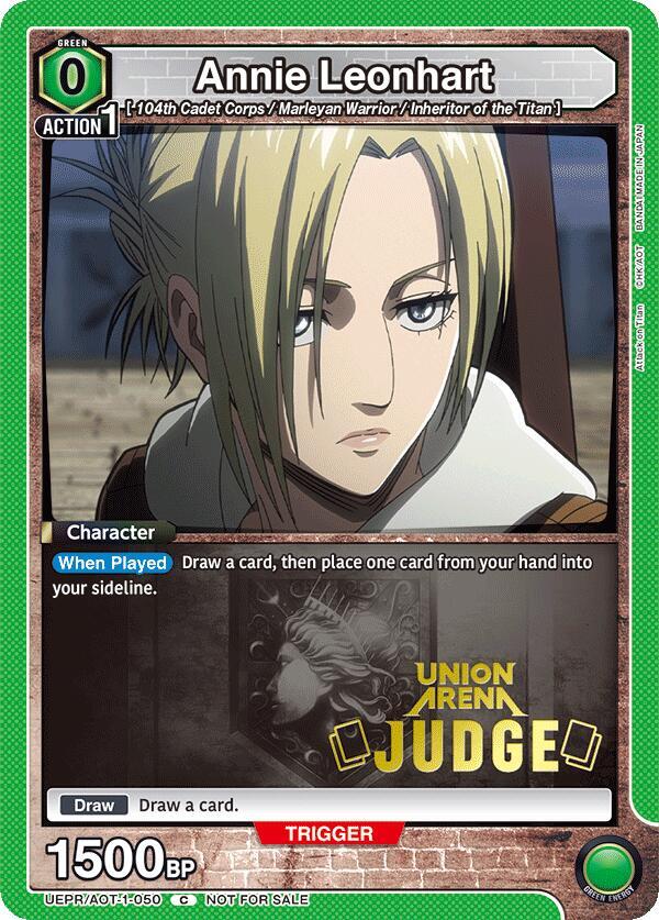Annie Leonhart (Judge Pack) UEPR/AOT-1-050 card from Union Arena Promotion Cards