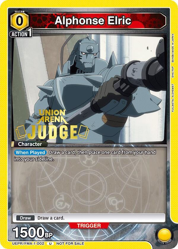 Alphonse Elric (Judge Pack) UEPR/FMA-1-002 card from Union Arena Promotion Cards