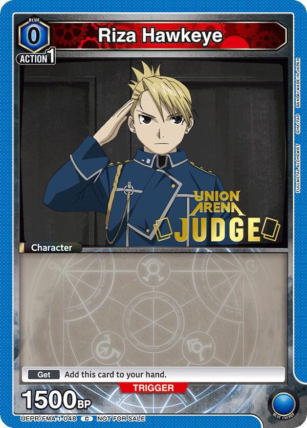 Riza Hawkeye (Judge Pack) UEPR/FMA-1-048 card from Union Arena Promotion Cards