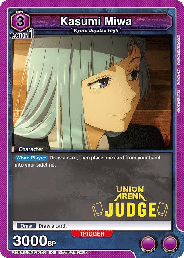 Kasumi Miwa (Judge Pack) UEPR/JJK-3-028 card from Union Arena Promotion Cards