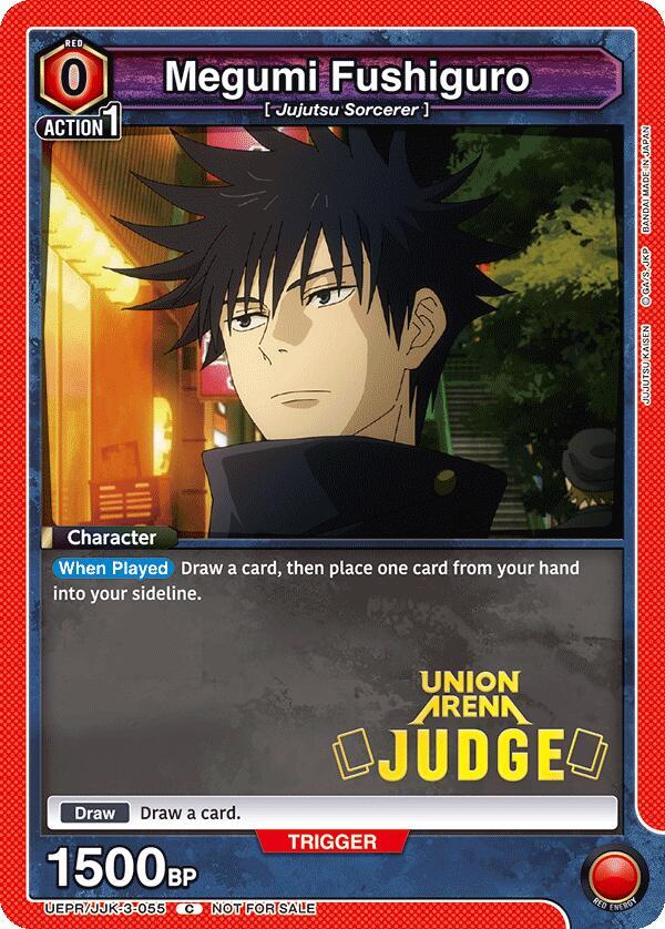 Megumi Fushiguro (Judge Pack) UEPR/JJK-3-055 card from Union Arena Promotion Cards