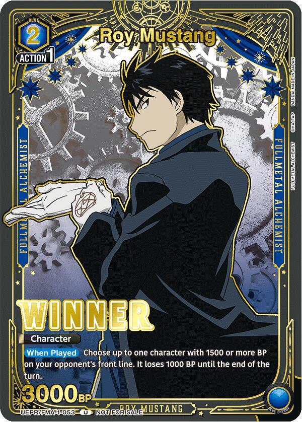 Roy Mustang (Winner) UEPR/FMA-1-053 card from Union Arena Promotion Cards