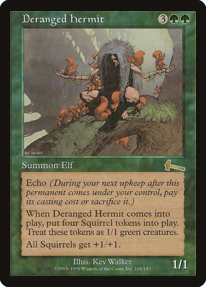 Deranged Hermit 101 card from Urza's Legacy