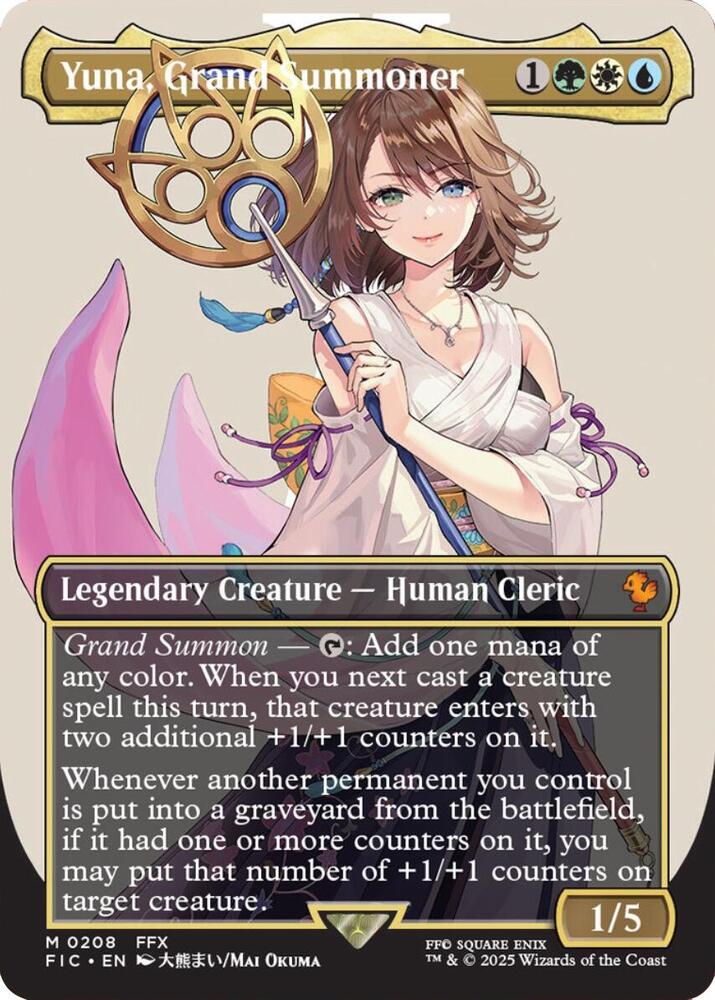 Yuna, Grand Summoner (Borderless) 208 card from Commander: FINAL FANTASY