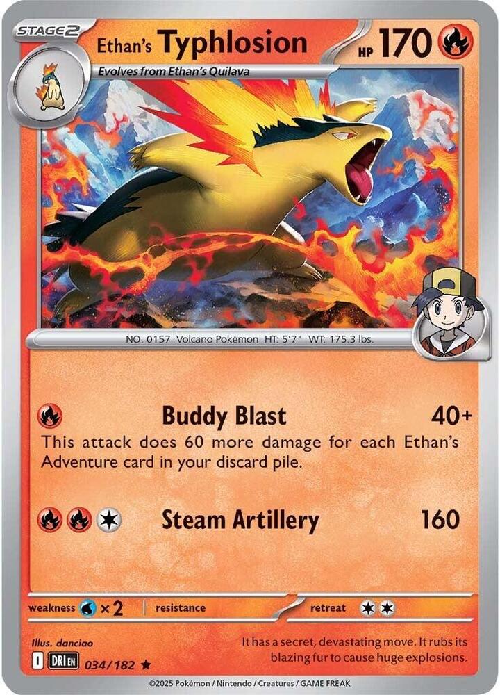 Ethan's Typhlosion 034/182 card from SV10: Destined Rivals