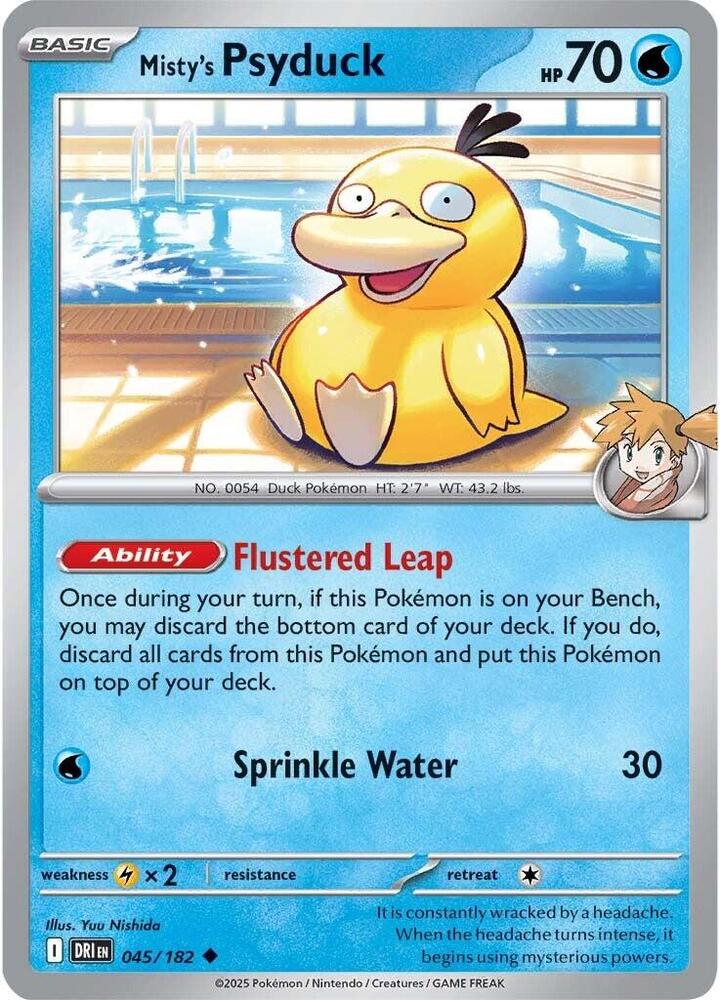 Misty's Psyduck 045/182 card from SV10: Destined Rivals