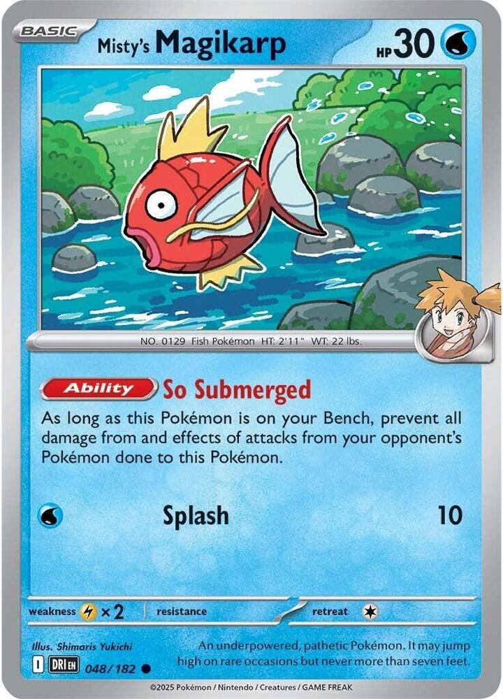 Misty's Magikarp 048/182 card from SV10: Destined Rivals