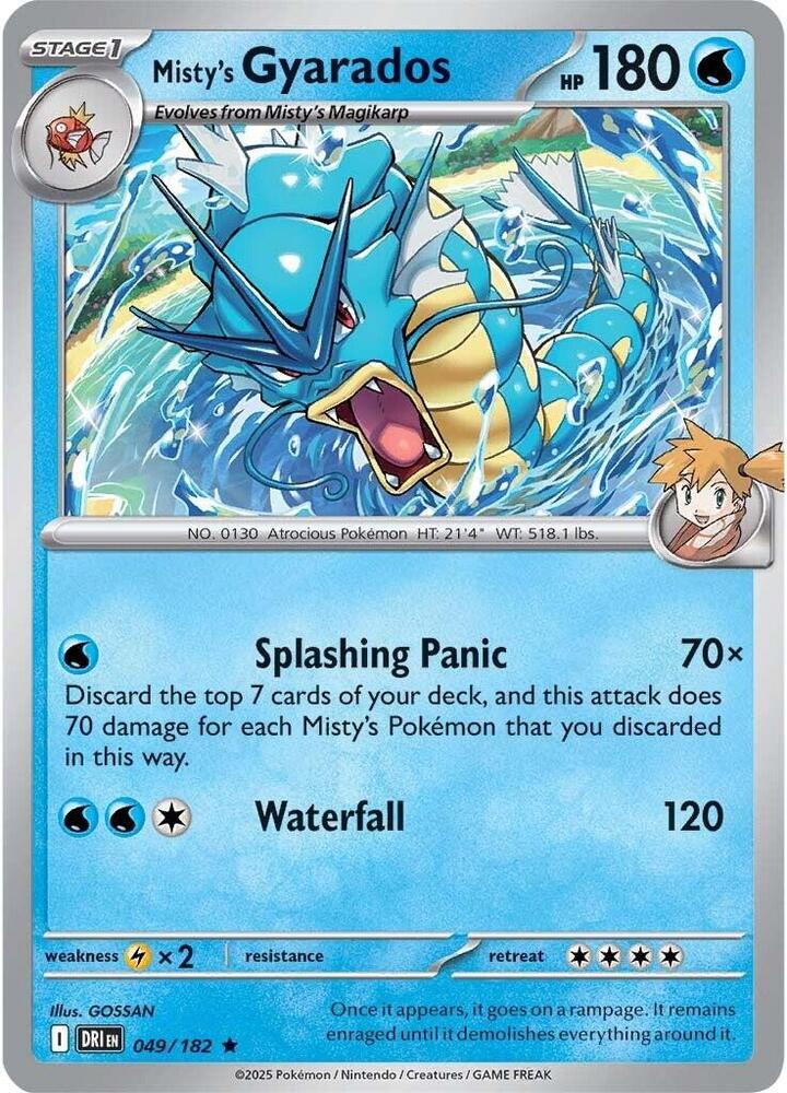 Misty's Gyarados 049/182 card from SV10: Destined Rivals