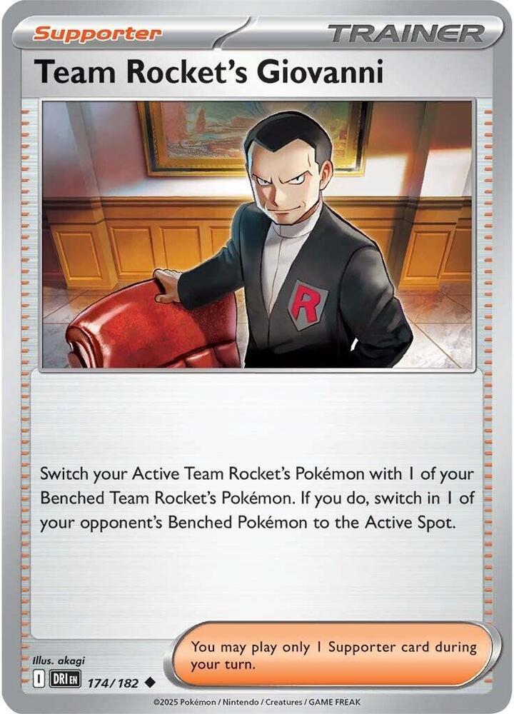 Team Rocket's Giovanni 174/182 card from SV10: Destined Rivals